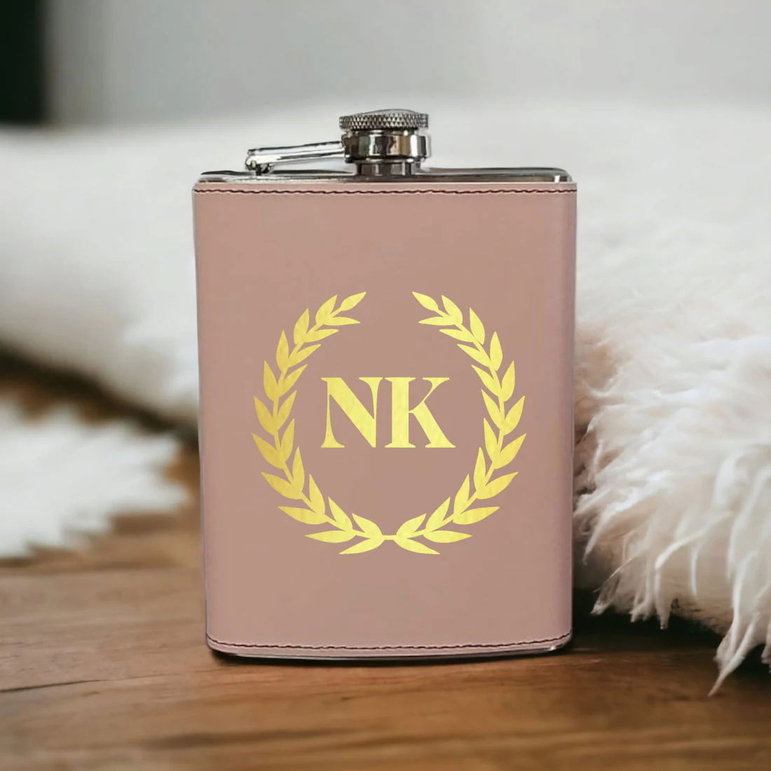 PU Leather Hip Flask With Name 8OZ Personalized Stylish Gifts For Men - Image 2