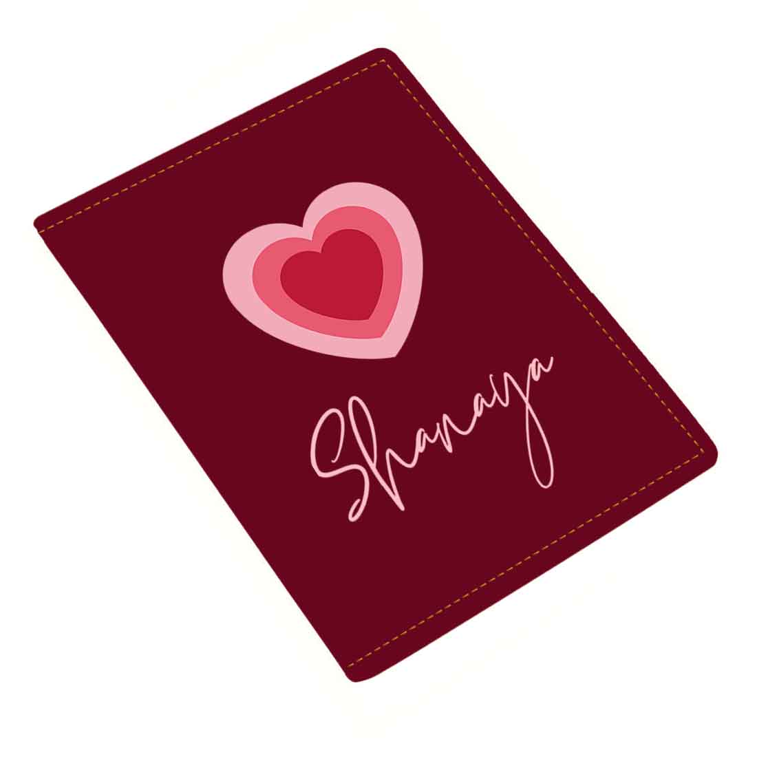 Pu Leather Personalized Passport Cover and Luggage Tag - Heart - Image 30