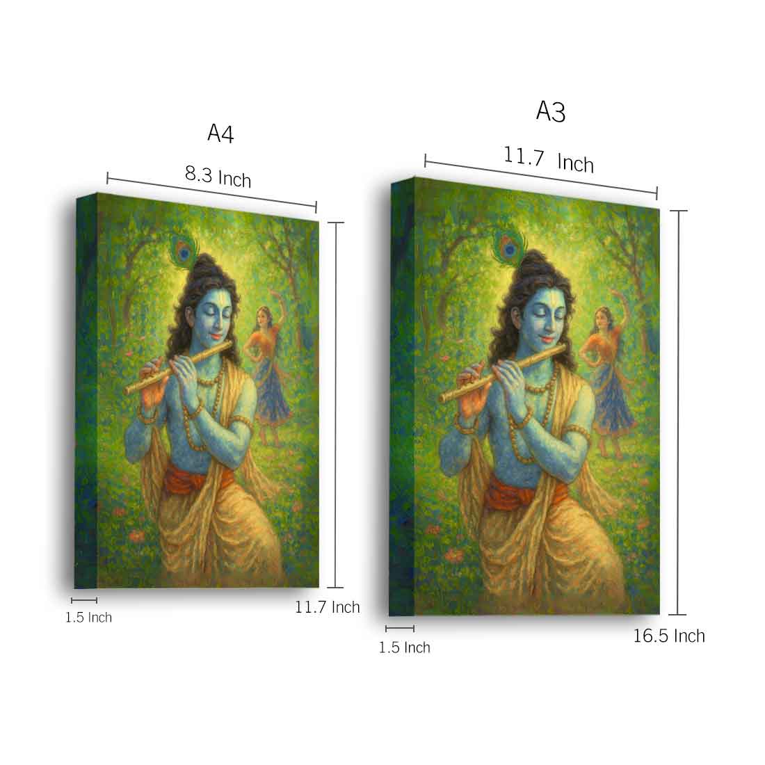Radha Krishna Photo Frame with Light, HD Print– idea for Home Temple, Décor, or Gifting - Image 3