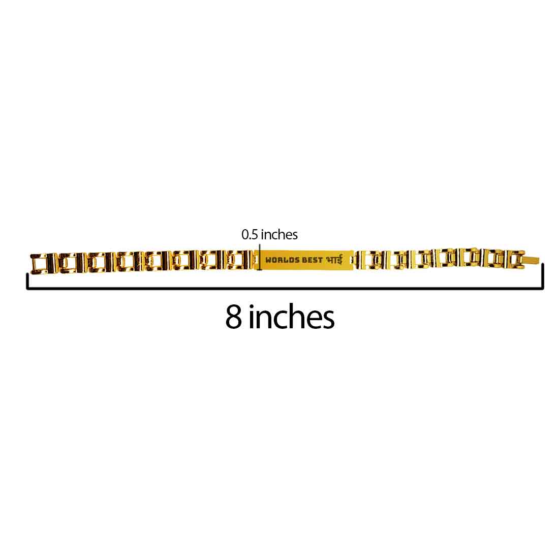 Rakhi Bracelet For Brother Gold Black Metal Rakhis-World's Best Bhai - Image 9