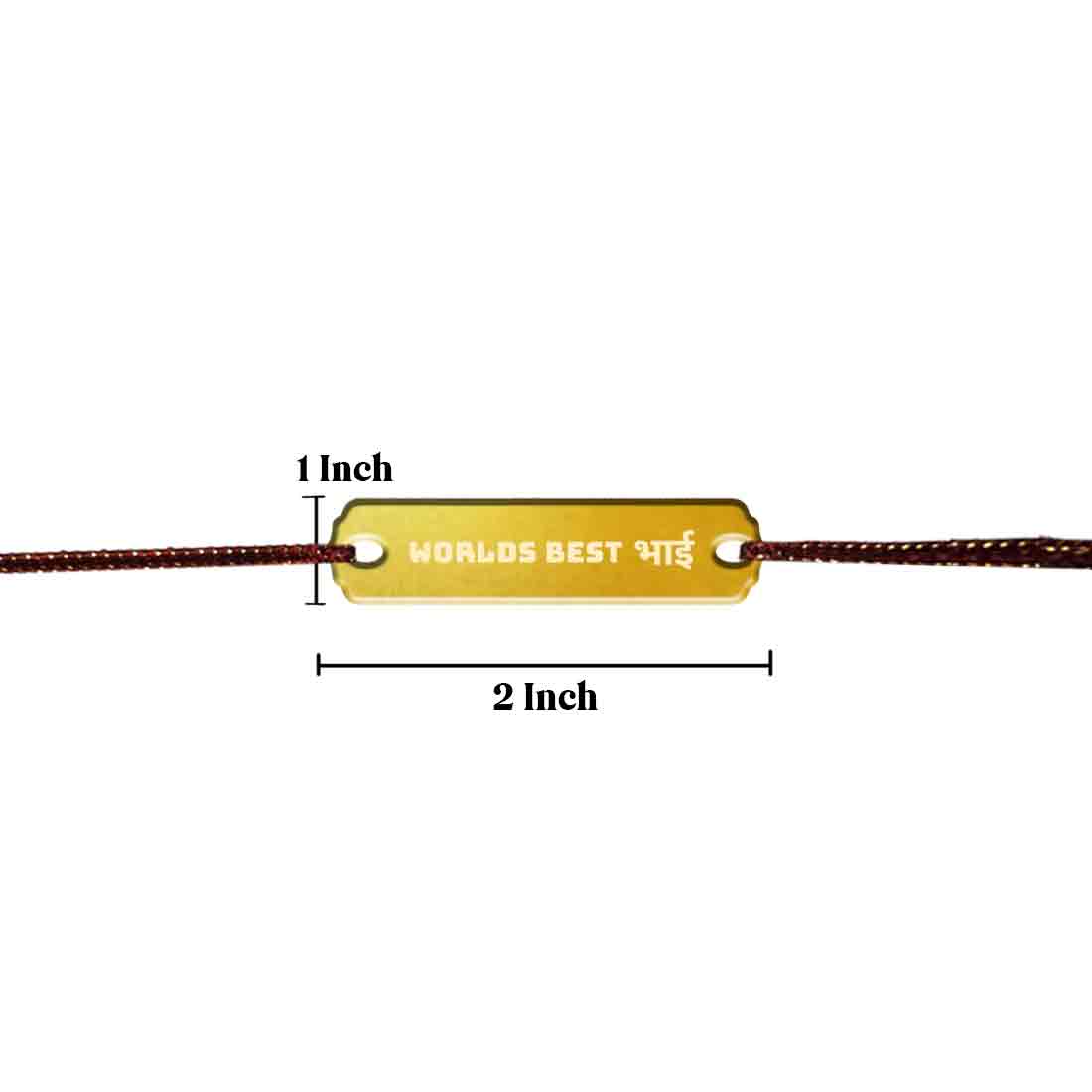 Rakhi For Brother On Raksha Bandhan - Golden Plain Acrylic Rakhis - Image 4