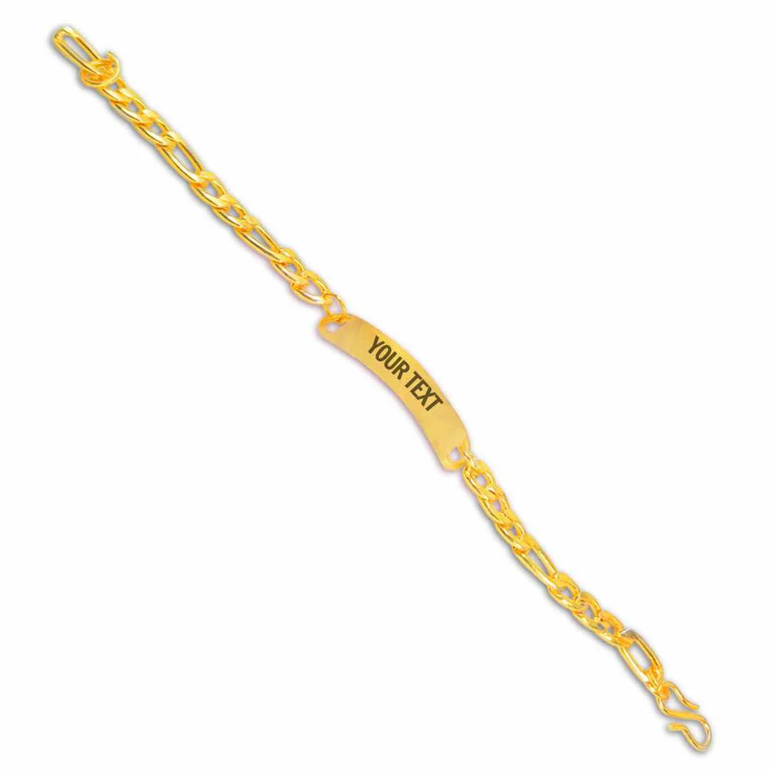 Personalized Raksha Bandhan Gifts For Brothers Custom Rakhi Gift Stylish Metal Bracelet-Black Rhodium/Gold Plated With Customized Text - Image 5