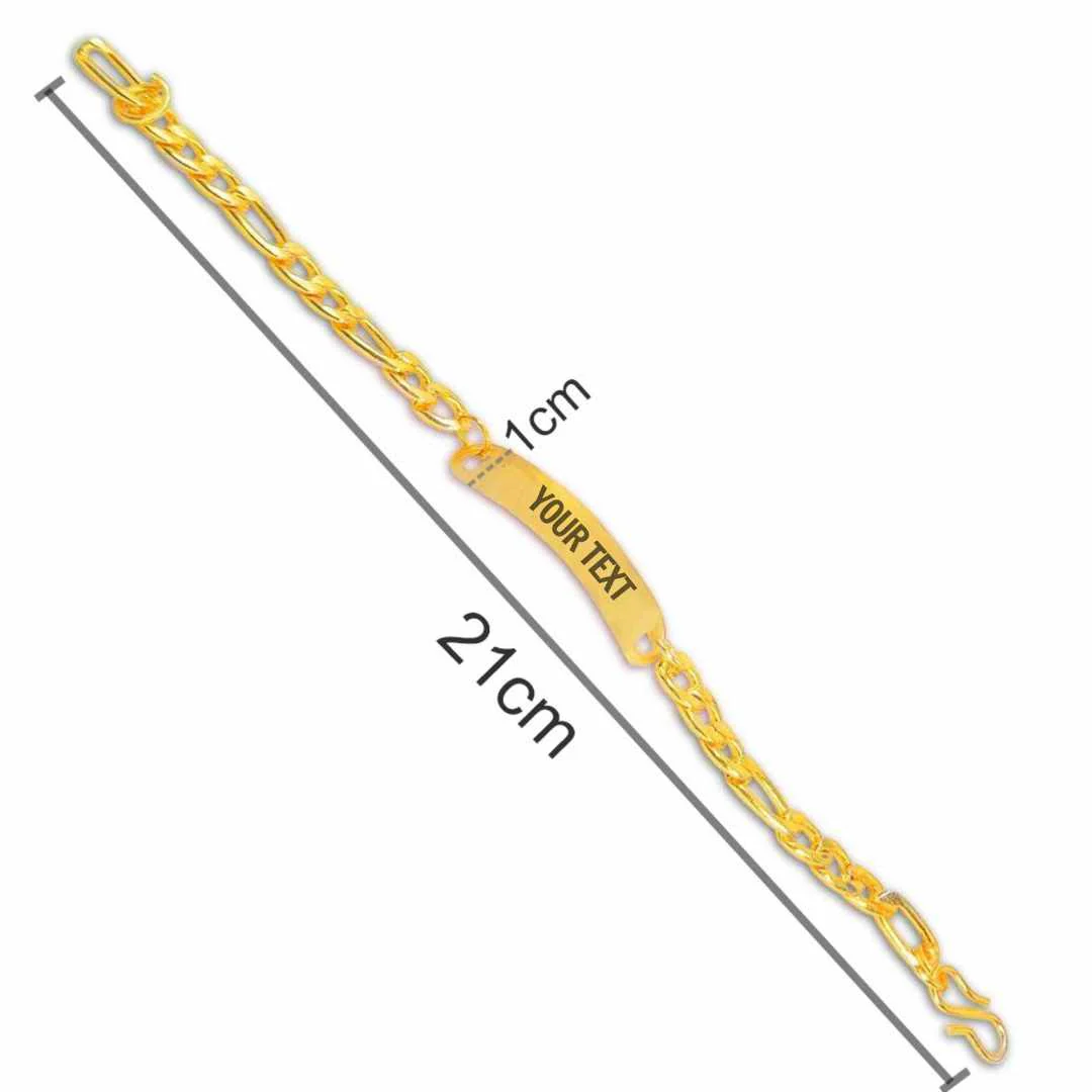 Personalized Raksha Bandhan Gifts For Brothers Custom Rakhi Gift Stylish Metal Bracelet-Black Rhodium/Gold Plated With Customized Text - Image 6
