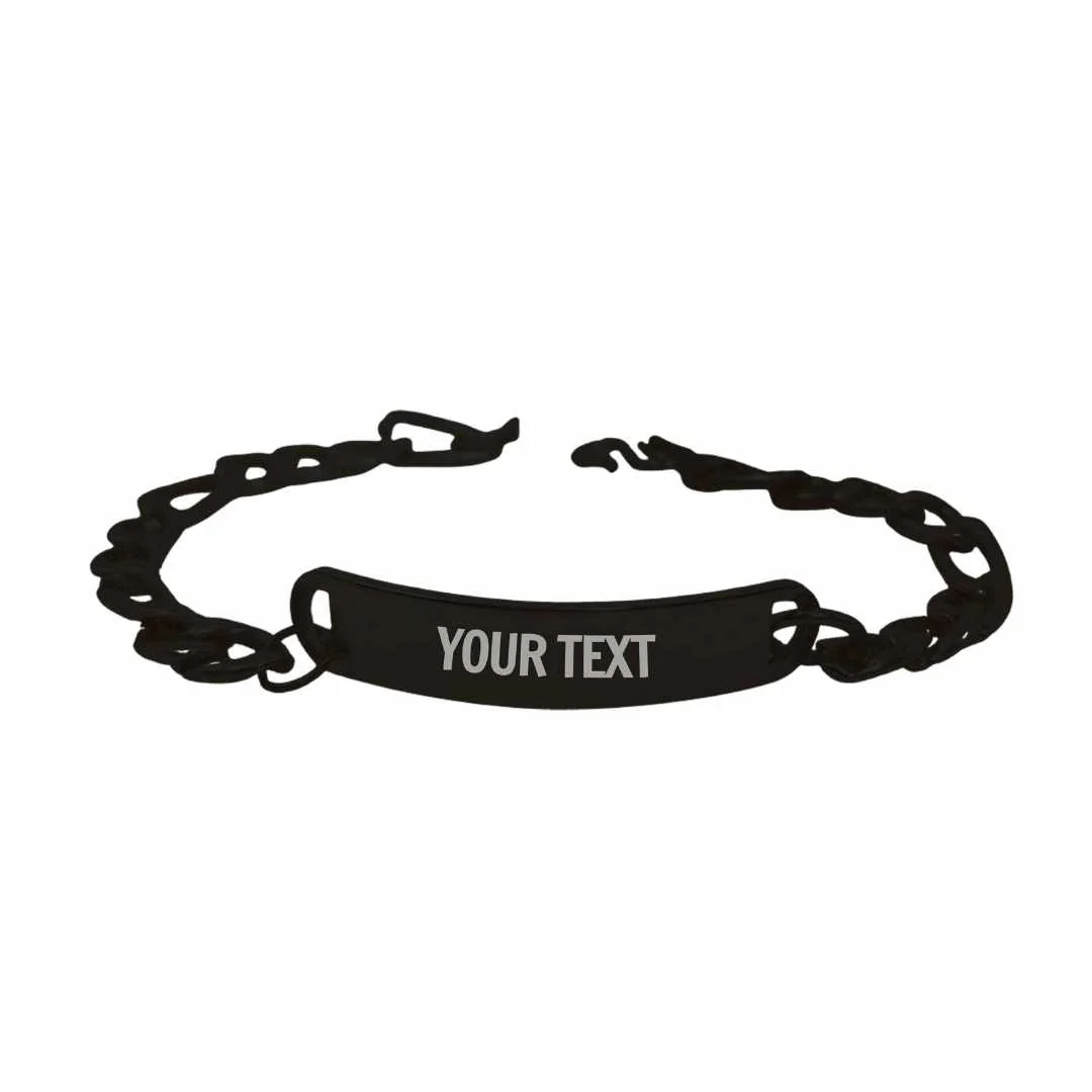 Personalized Raksha Bandhan Gifts For Brothers Custom Rakhi Gift Stylish Metal Bracelet-Black Rhodium/Gold Plated With Customized Text - Image 7