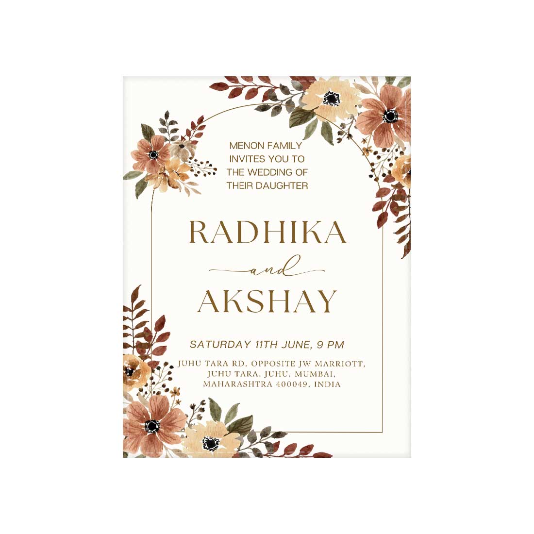 Reception Cards for Wedding - Personalized Marriage Invitation Card-6x9 inches (Acrylic or Satin on Paper Board)(25 pcs) - Image 5