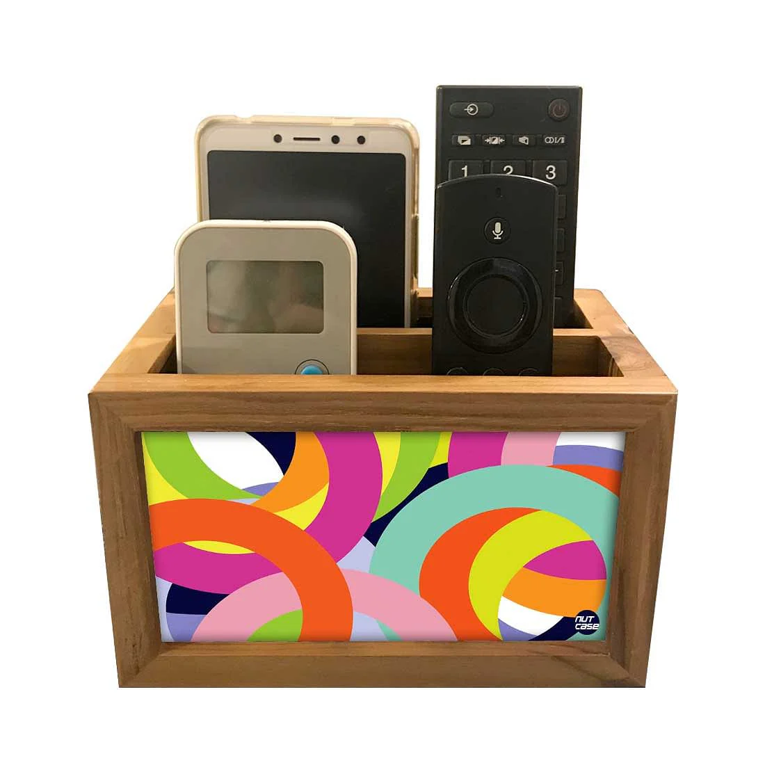 Remote Control Stand Holder Organizer For TV / AC Remotes - Colorful Rings - Image 3