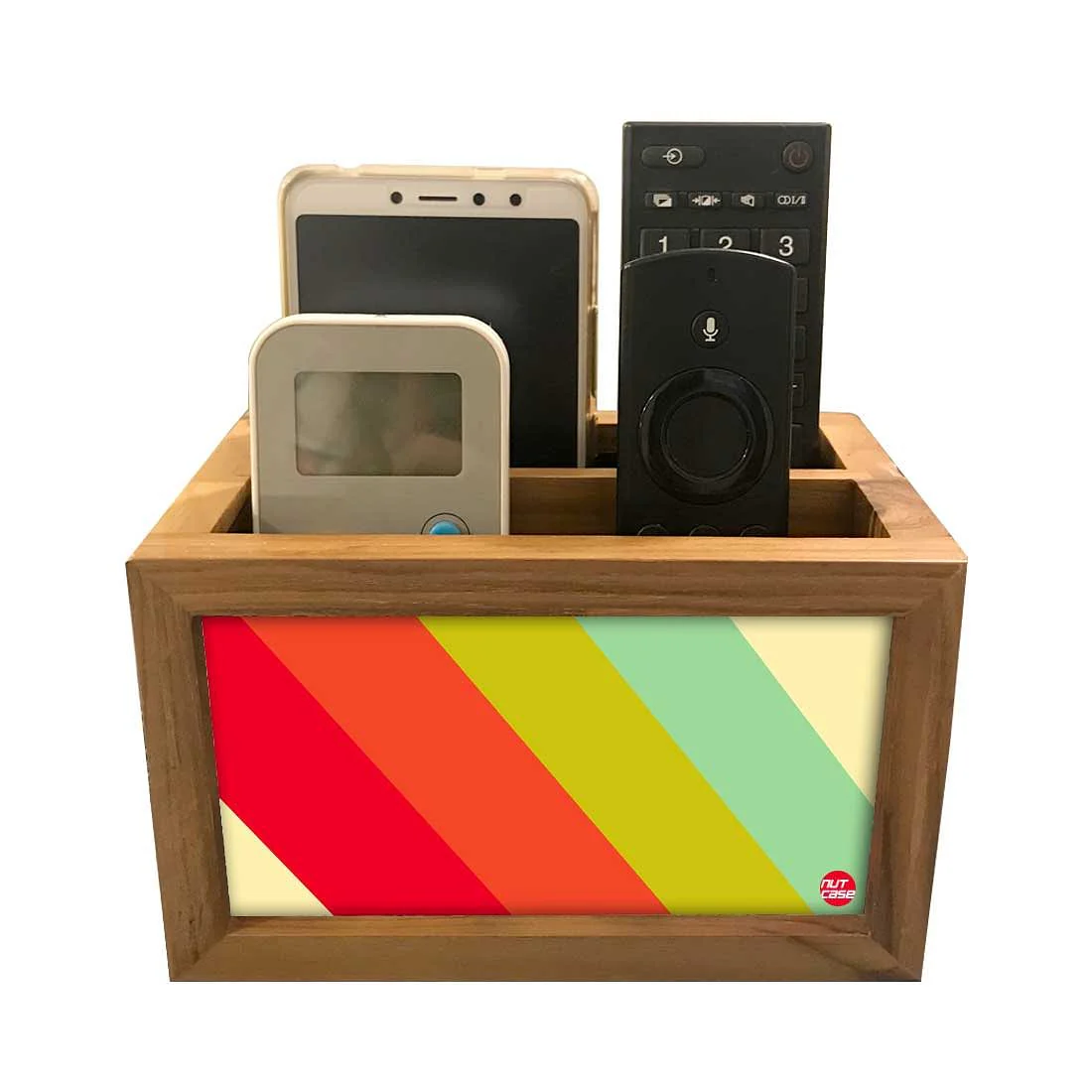 Remote Control Stand Holder Organizer For TV / AC Remotes - Colorful Strips - Image 3