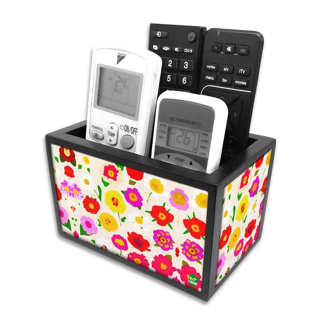 Remote Control Stand Holder Organizer For TV / AC Remotes - Baby Flowers Red - Image 3