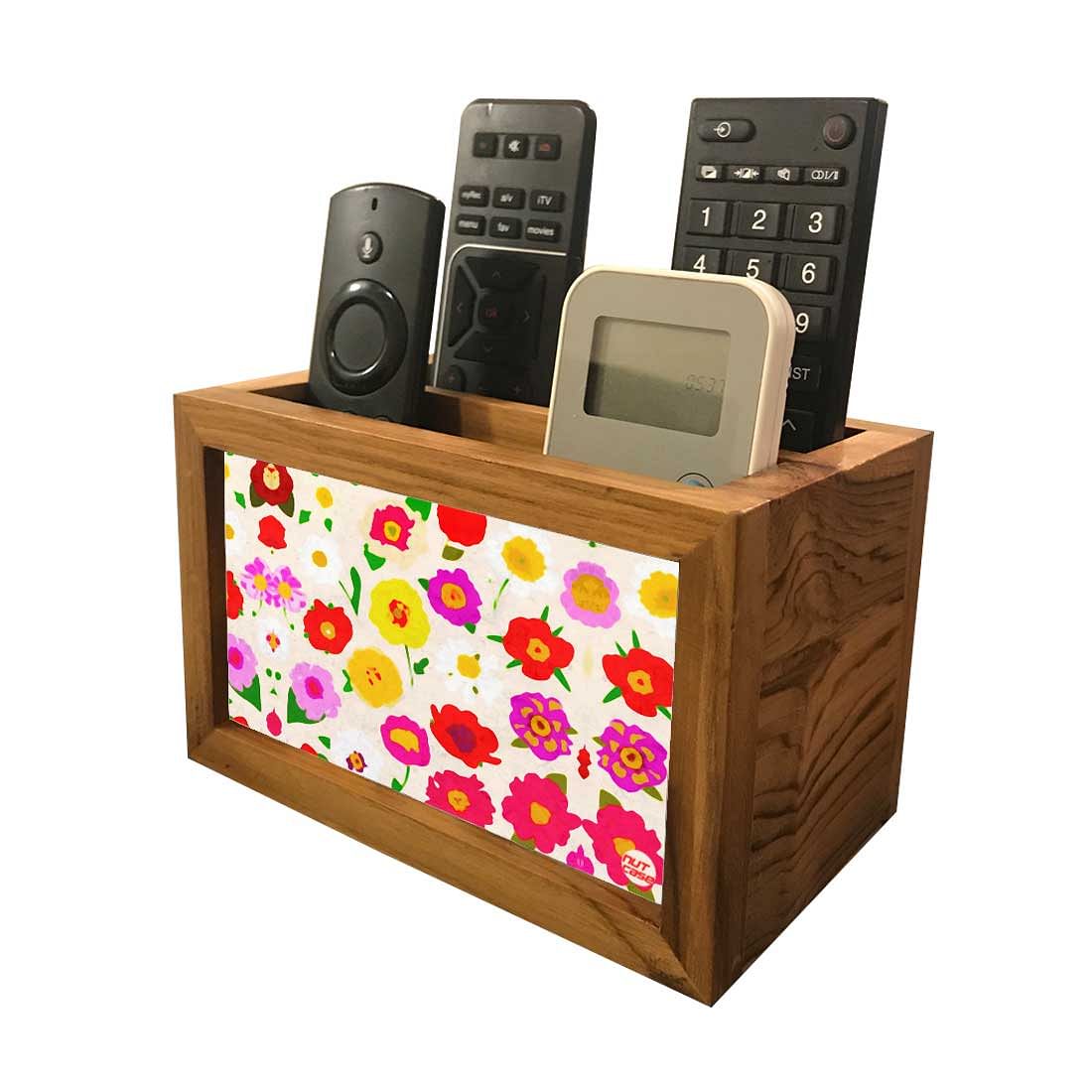 Remote Control Stand Holder Organizer For TV / AC Remotes - Baby Flowers Red - Image 4