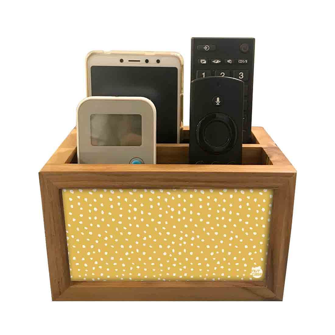 Organizer For TV AC Remotes - Yellow White Dots - Image 3