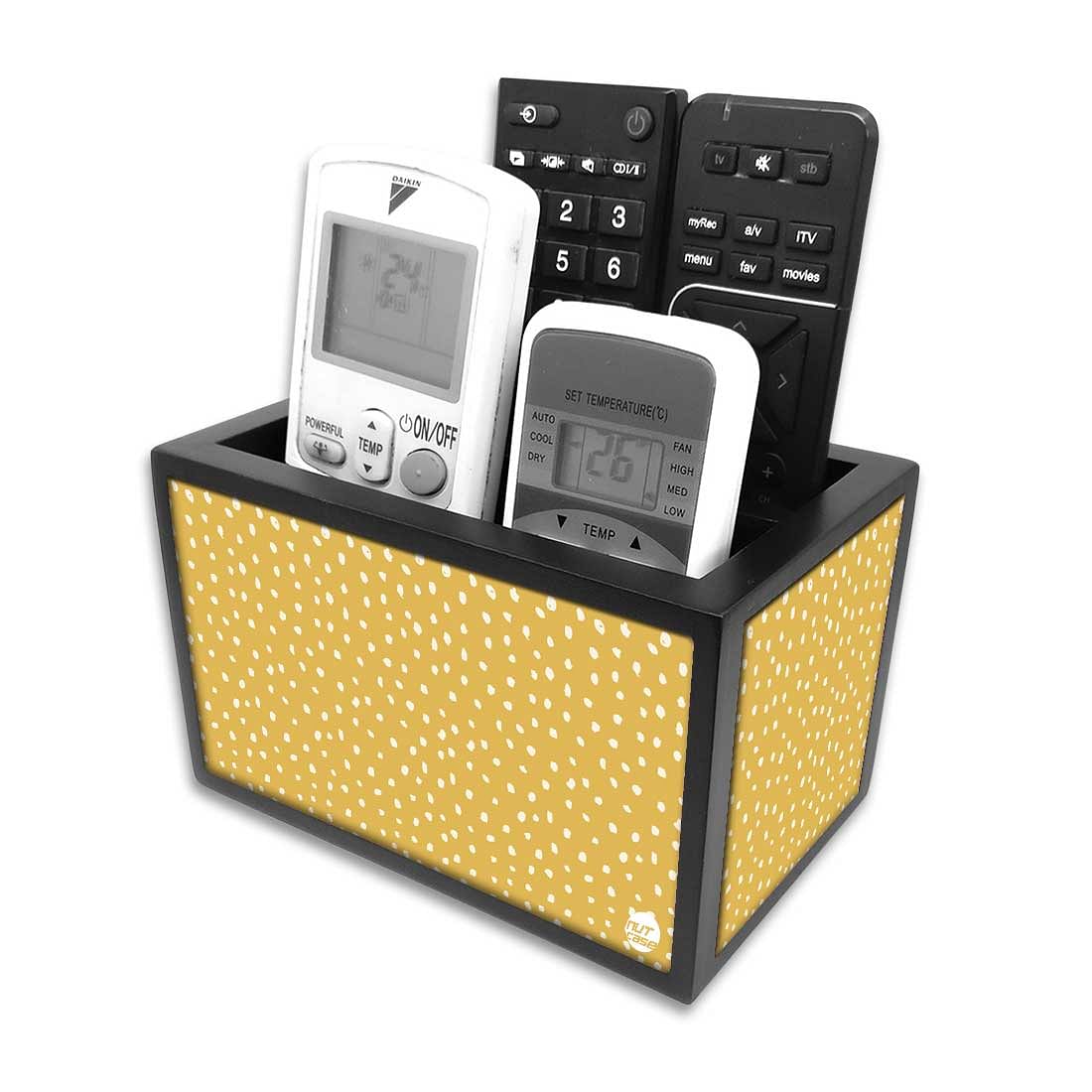 Organizer For TV AC Remotes - Yellow White Dots - Image 4