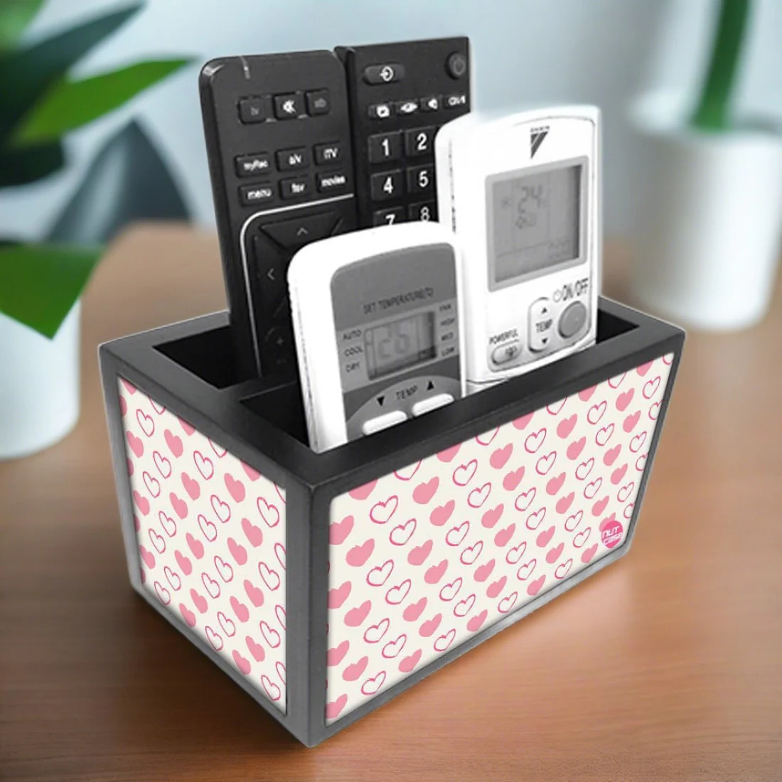 Organizer For TV AC Remotes - Pink Valentine Hearts - Image 2