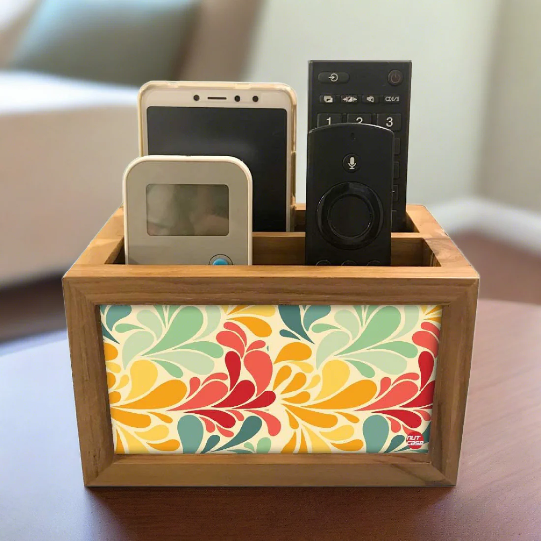 Designer Tv Remote Control Organizer For TV / AC Remotes - Vintage Flower - Image 2