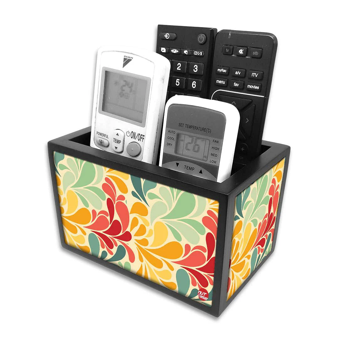 Designer Tv Remote Control Organizer For TV / AC Remotes - Vintage Flower - Image 4
