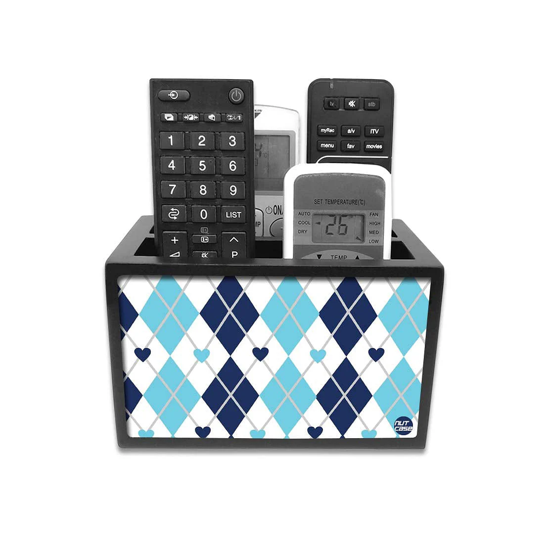 Remote Holder for Table For TV / AC Remotes - Diamonds Shape - Image 2