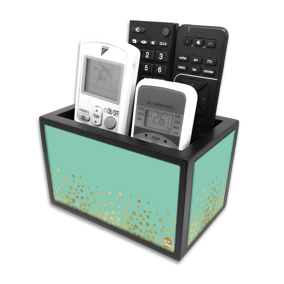 Designer Tv Remote Control Stand For TV / AC Remotes - Polka Dots - Image 3