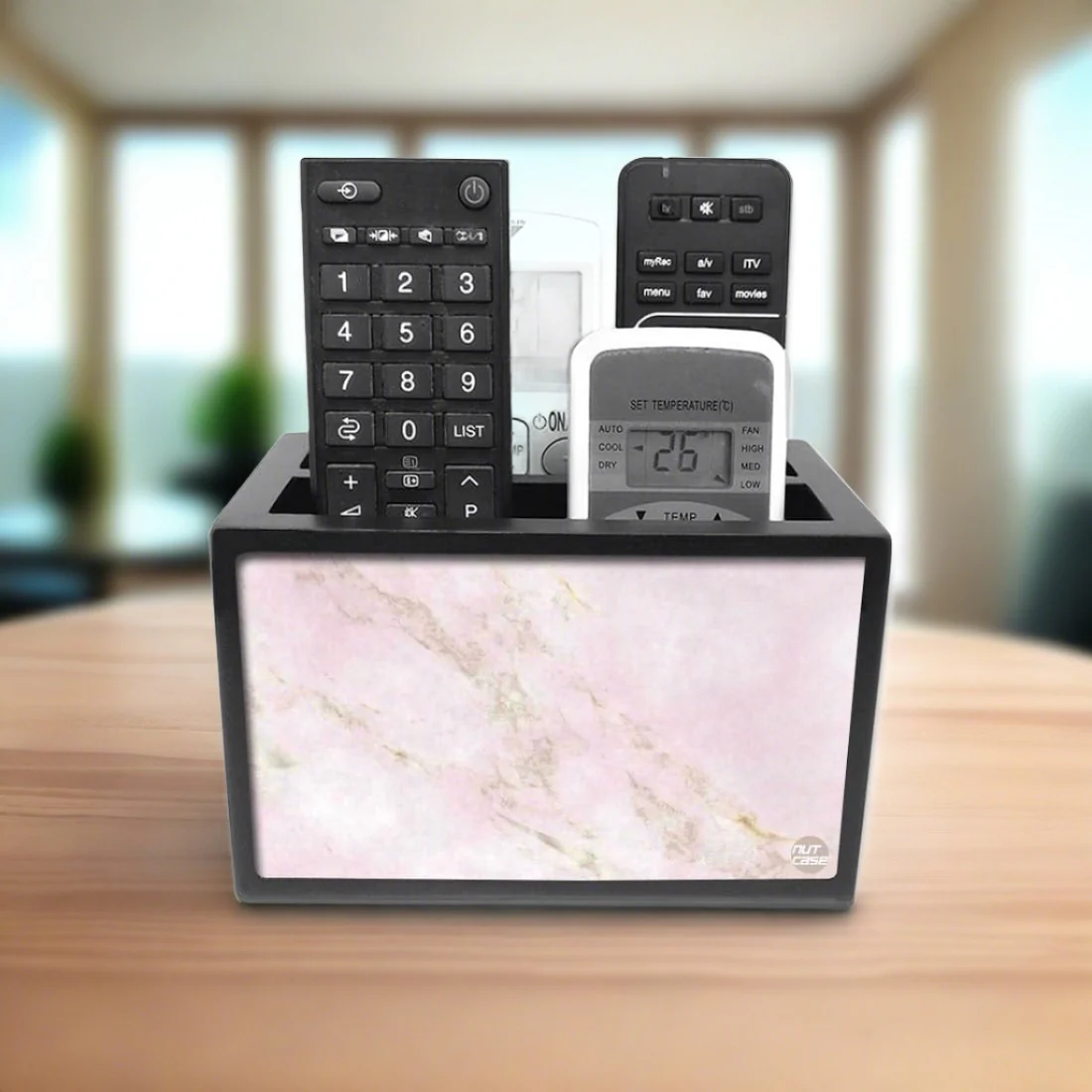 Beautiful Remote Control Holder For TV / AC Remotes - Marble Pink - Image 3