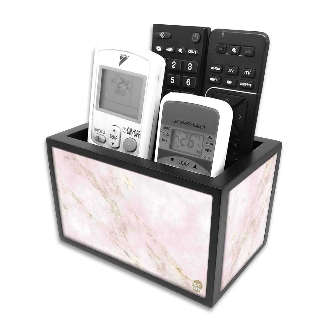 Beautiful Remote Control Holder For TV / AC Remotes - Marble Pink - Image 4