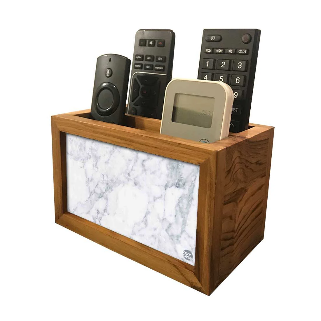 Designer Remote Holder Stand For TV / AC Remotes - Marble White - Image 5