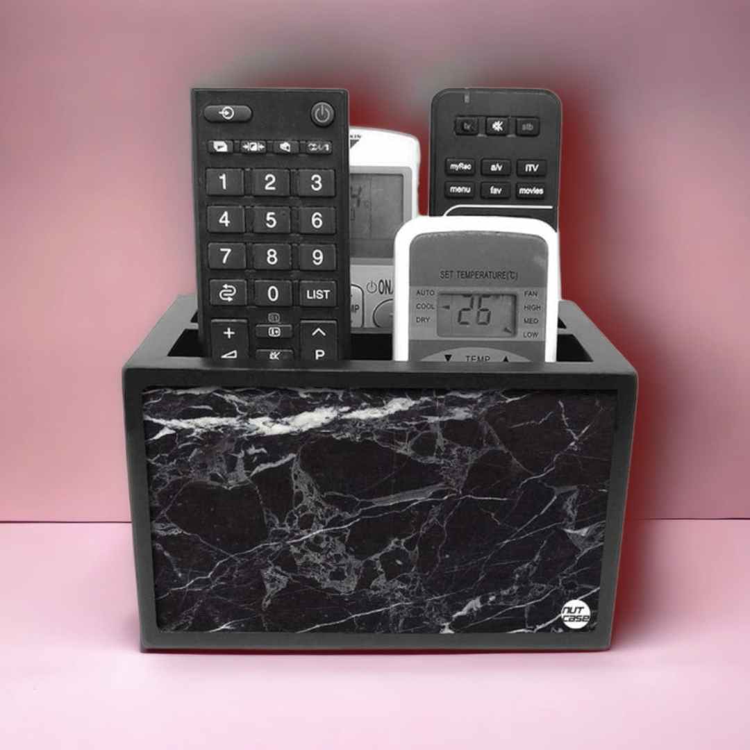 Black Remote Control Holder For TV / AC Remotes - Marble Black - Image 9