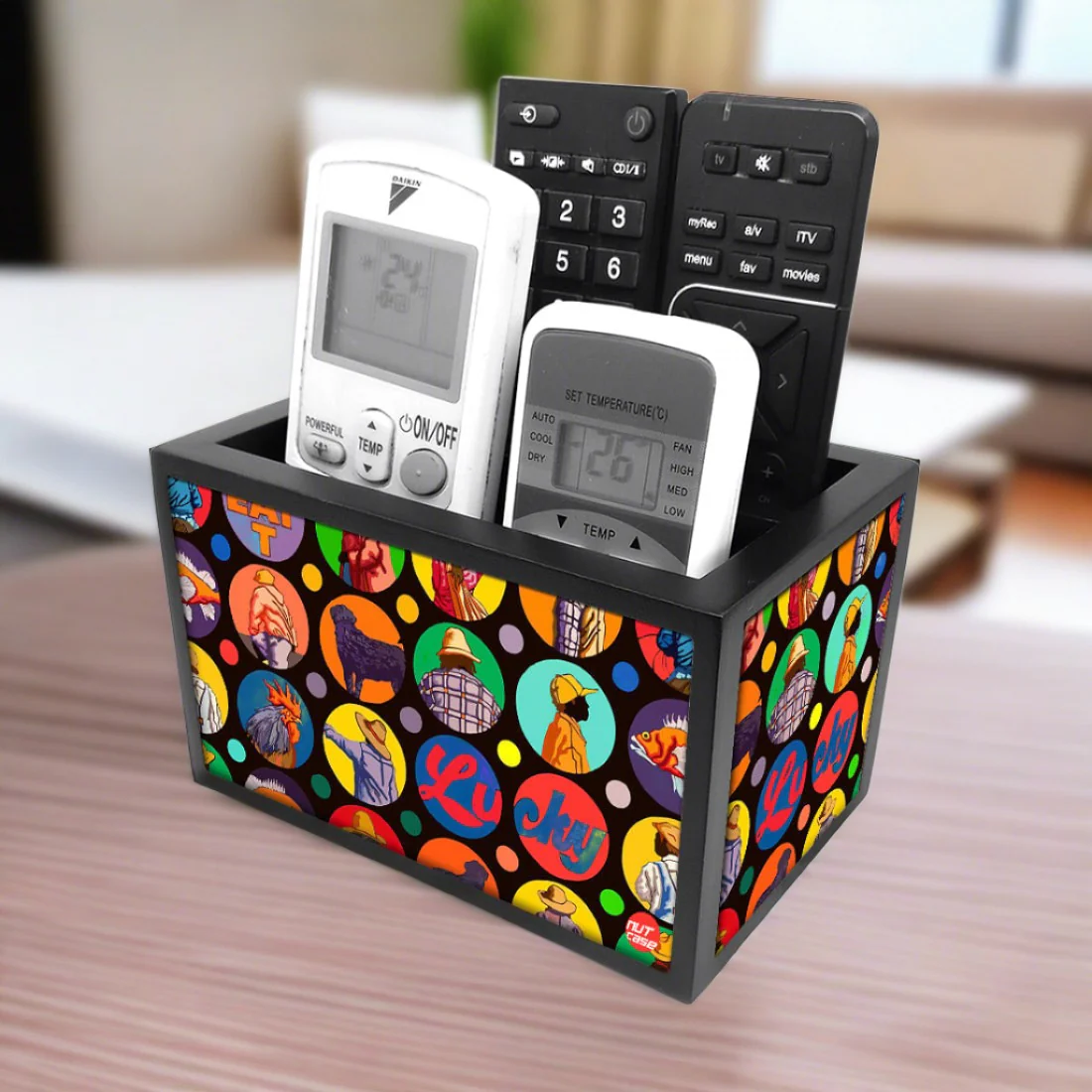 Remote Control Stand Holder Organizer For TV / AC Remotes - Lucky - Image 2