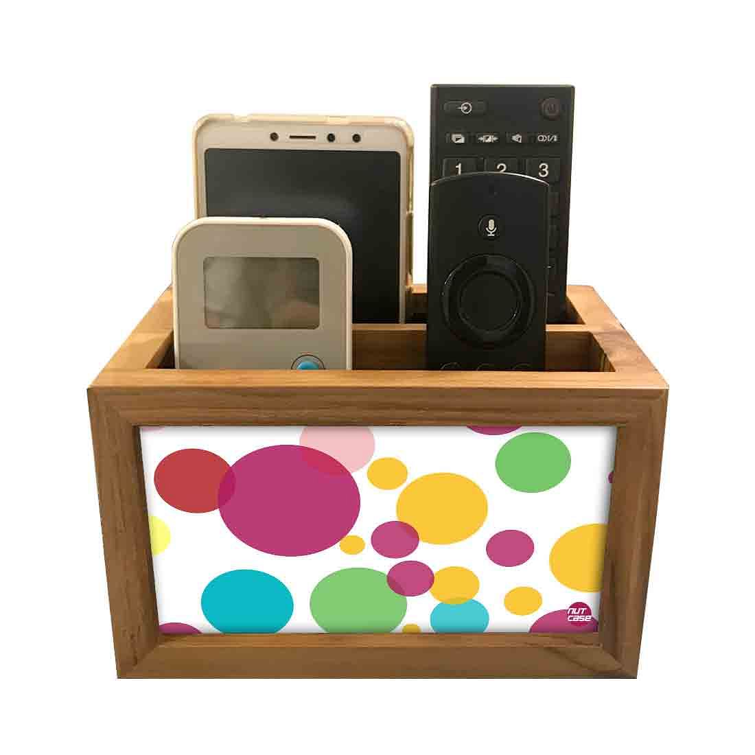 Remote Control Stand Holder Organizer For TV / AC Remotes - Colorful Polka Dots - Image 3