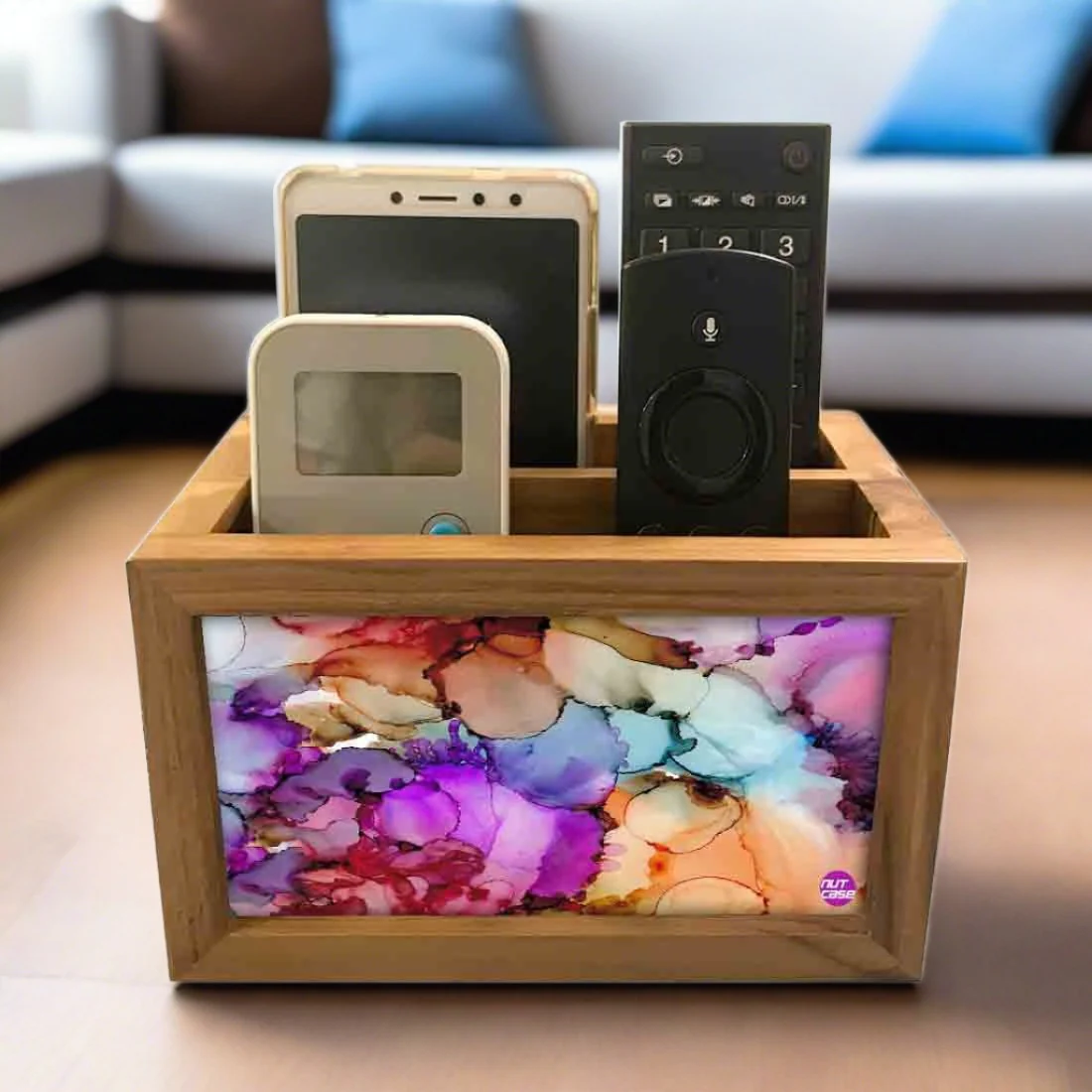 Remote Control Stand Holder Organizer For TV / AC Remotes - Mix Watercolor - Image 2