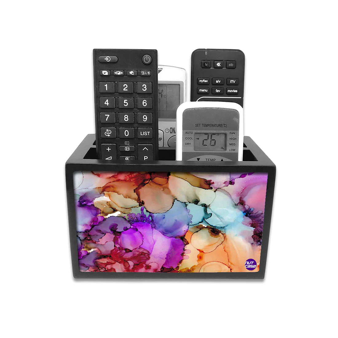 Remote Control Stand Holder Organizer For TV / AC Remotes - Mix Watercolor - Image 3