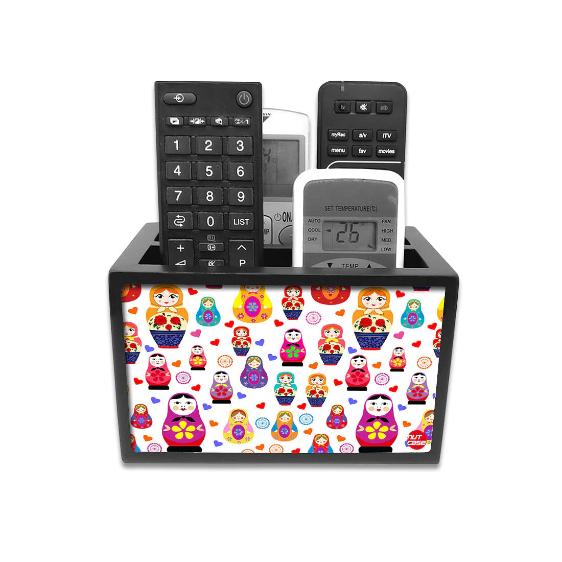 Modern Remote Control Holder For TV / AC Remotes - Babushaka Dolls - Image 3
