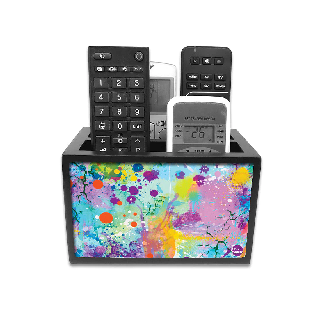 Remote Control Stand Holder Organizer For TV / AC Remotes - Watercolor - Image 2