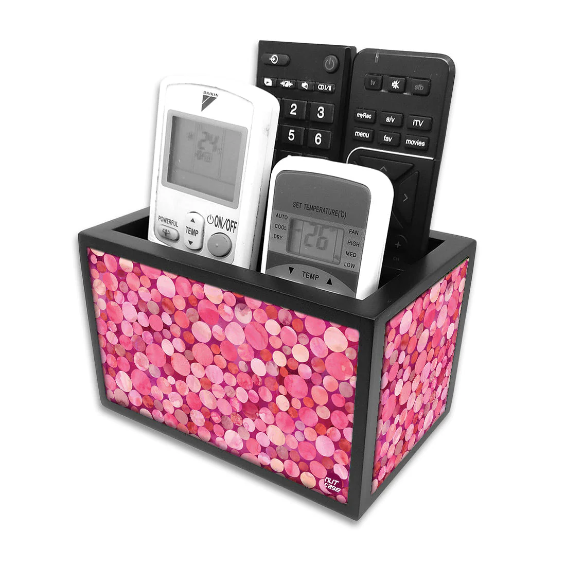 Remote Control Stand Holder Organizer For TV / AC Remotes - Marble Pink - Image 3