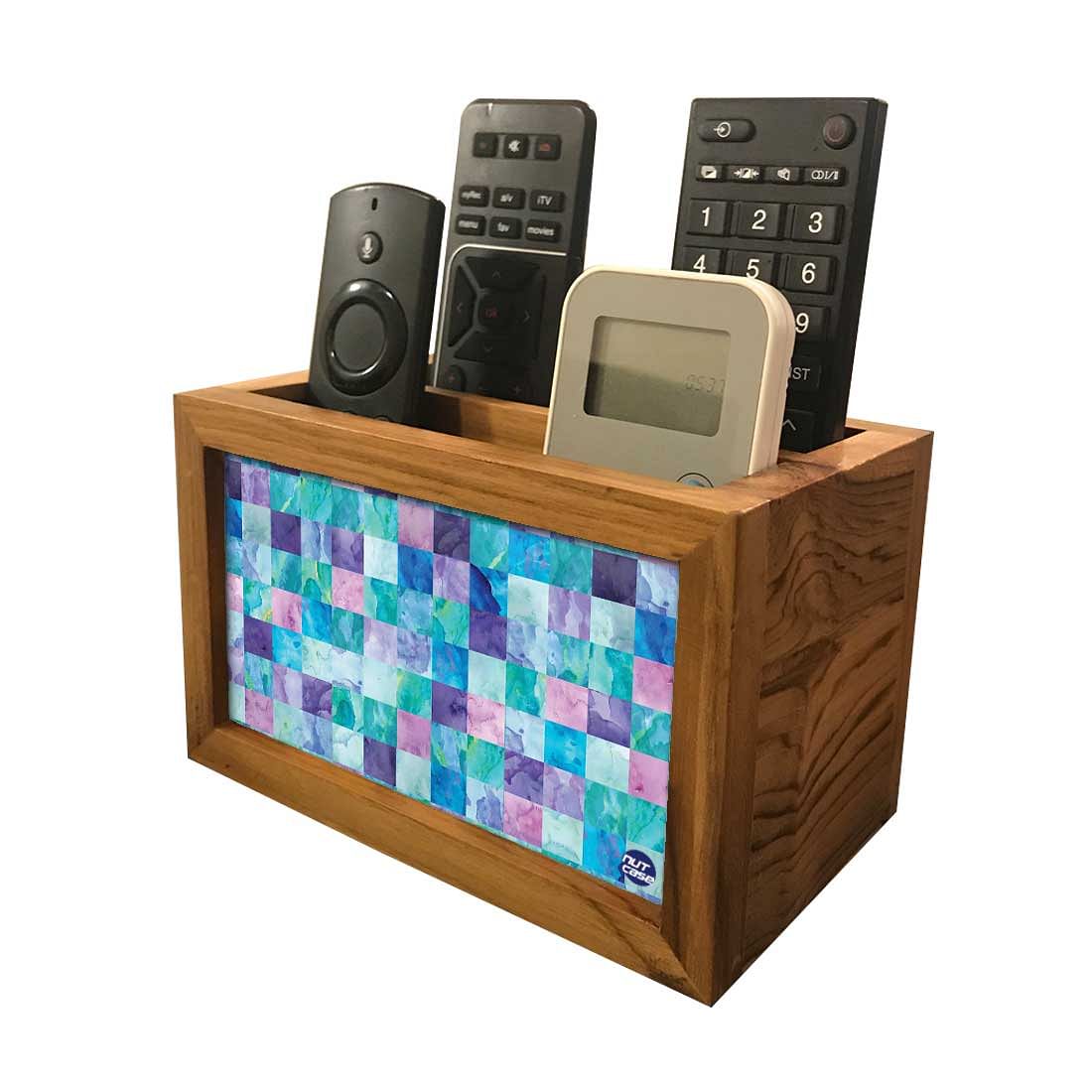 Remote Control Stand Holder Organizer For TV / AC Remotes - Marble Pink And Blue - Image 3