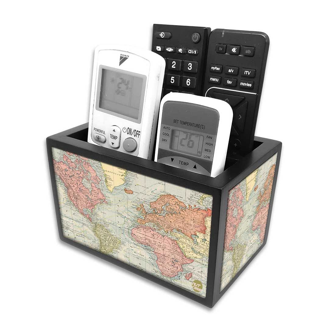 Organizer For TV AC Remotes - Vintage Travel Map - Image 6