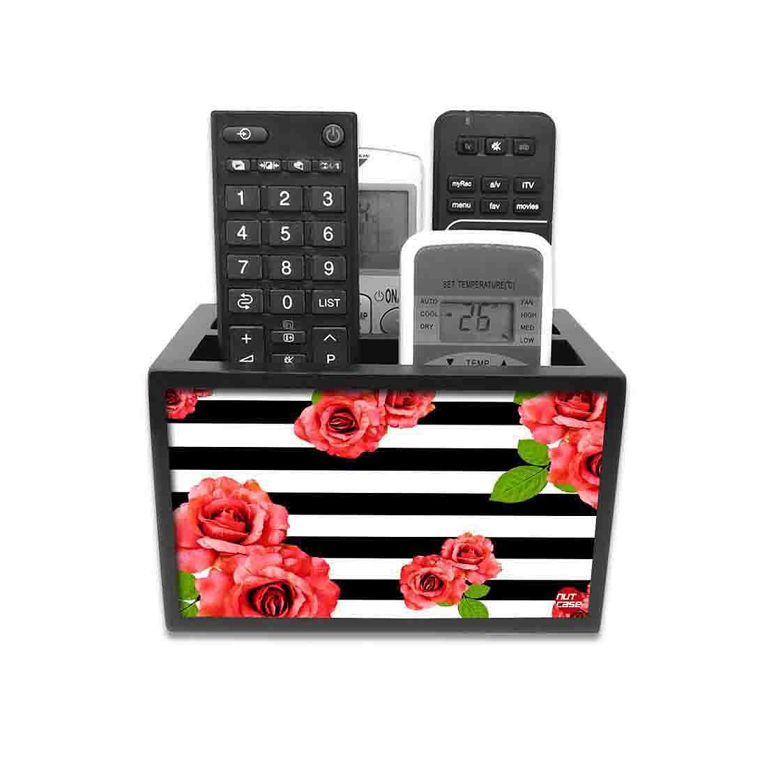 Floral Remote Control Stand For TV / AC Remotes - Red Flowers - Image 3