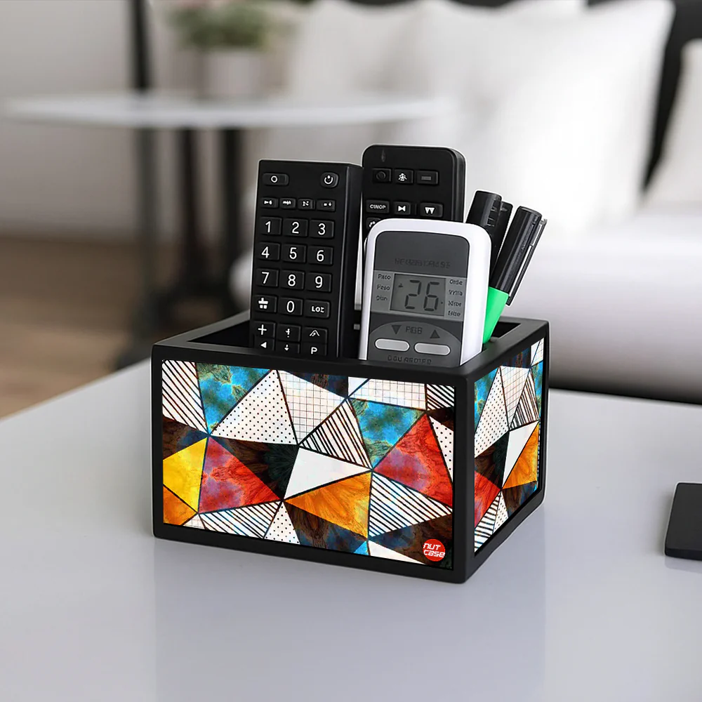 Remote Control Caddy Organizer for TV/AC Remotes - Colorful Triangle