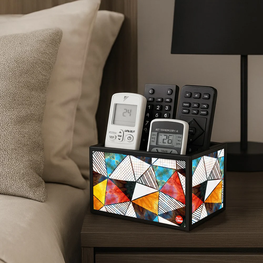 Remote Control Caddy Organizer for TV/AC Remotes - Colorful Triangle - Image 10