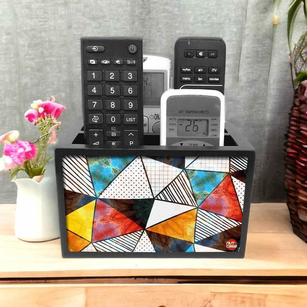 Remote Control Caddy Organizer for TV/AC Remotes - Colorful Triangle - Image 2