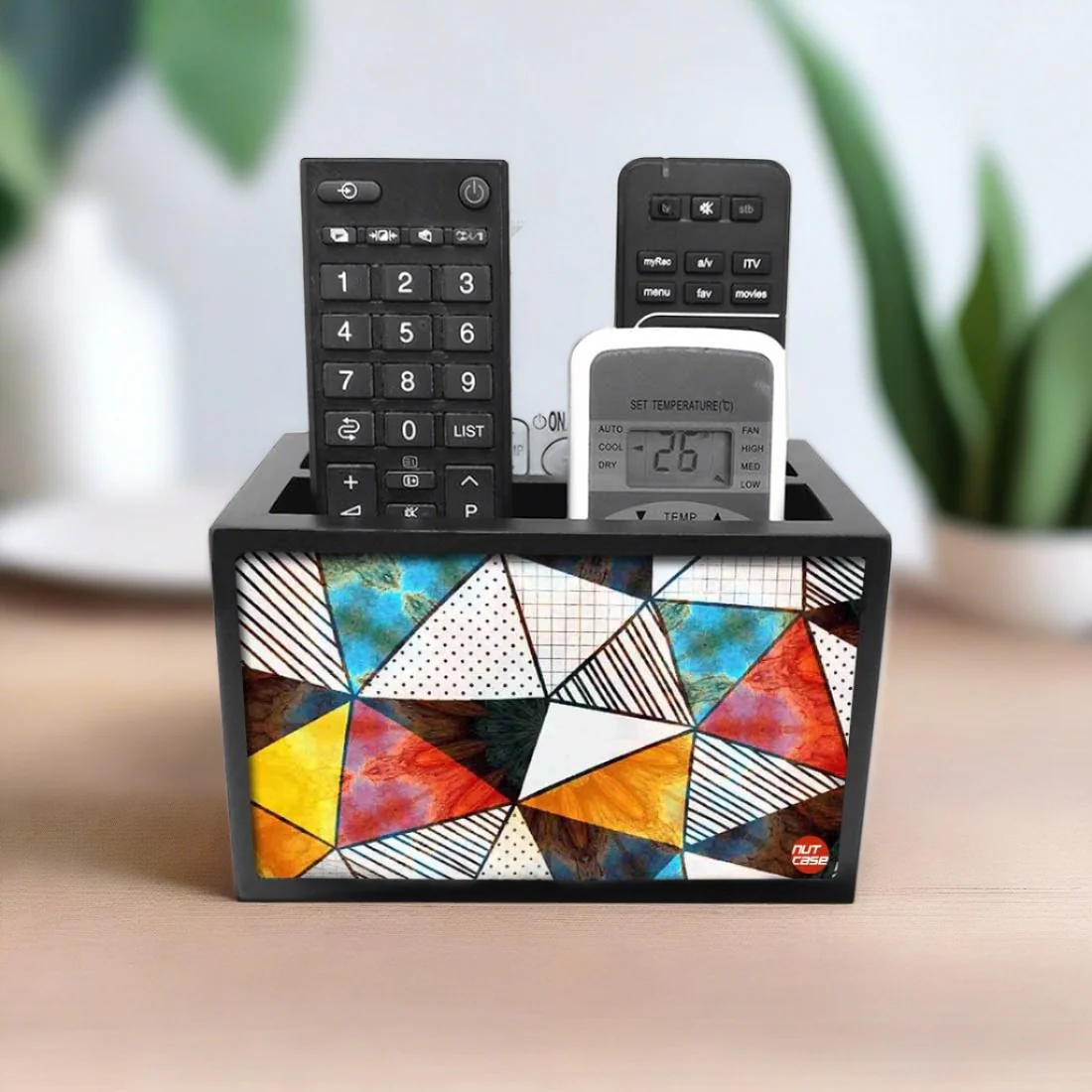 Remote Control Caddy Organizer for TV/AC Remotes - Colorful Triangle - Image 6