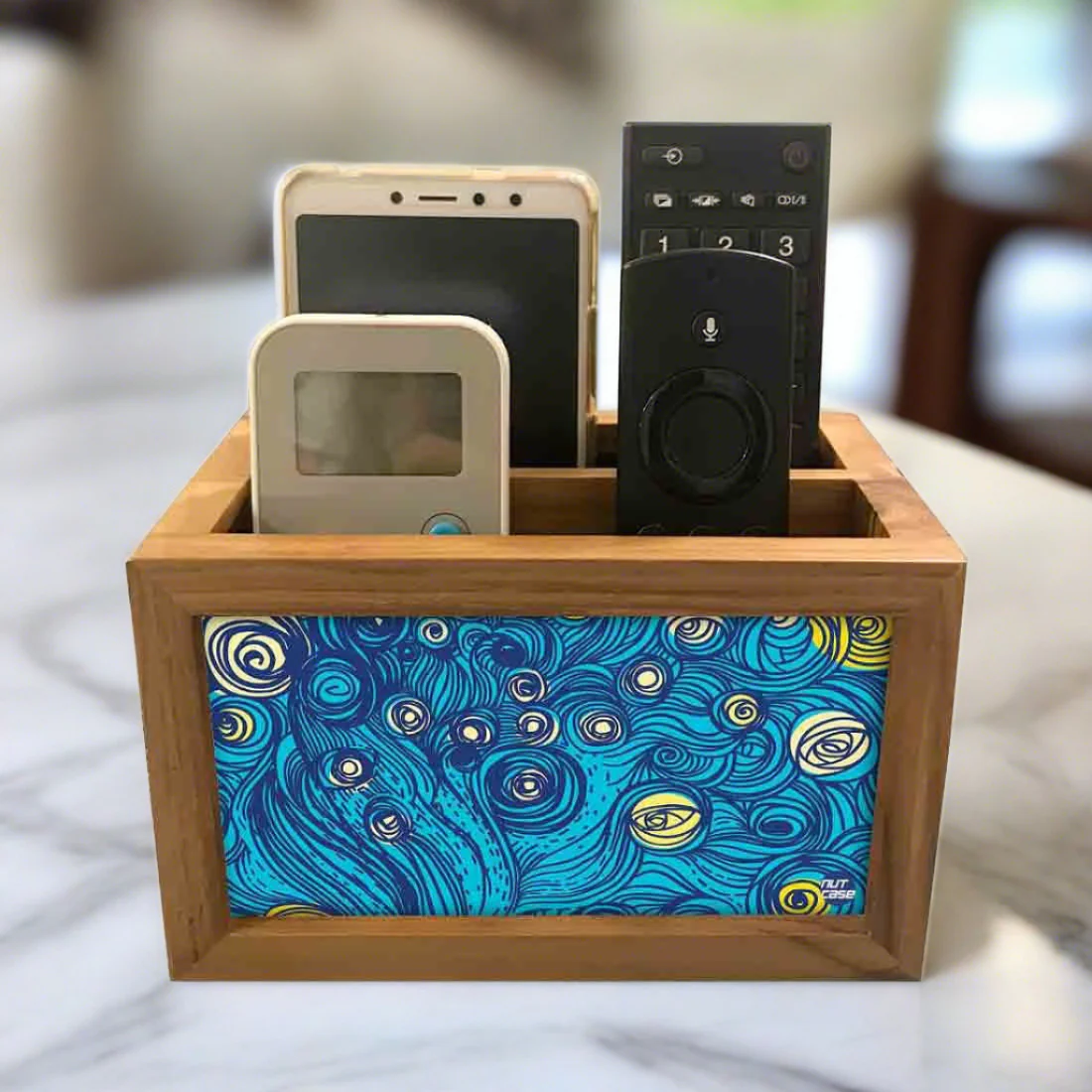 RemoteControl Holder for Table For TV / AC Remotes - Peacock Fether - Image 2