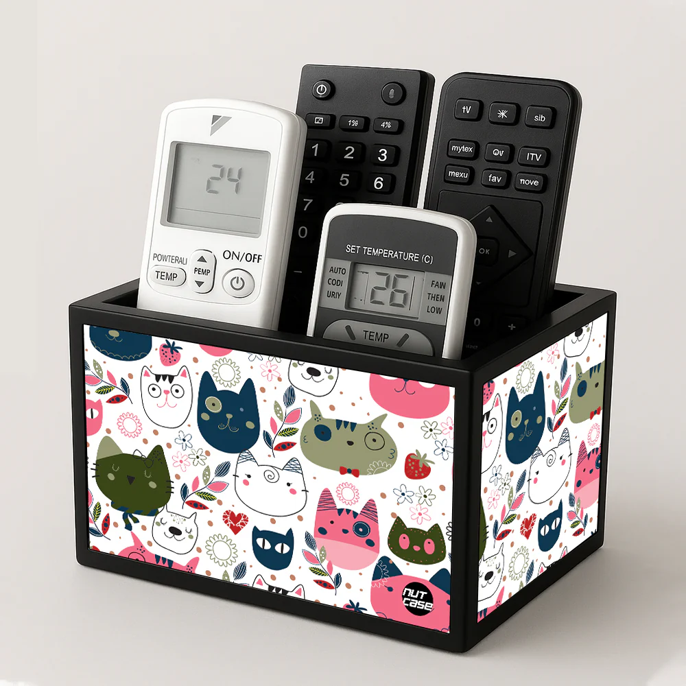 Designer Small Remote Control Holder For TV / AC Remotes - Cute Cats - Image 2