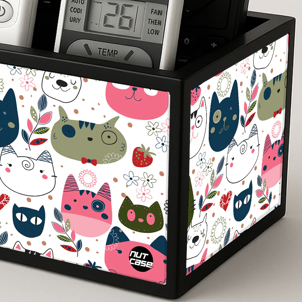 Designer Small Remote Control Holder For TV / AC Remotes - Cute Cats - Image 3