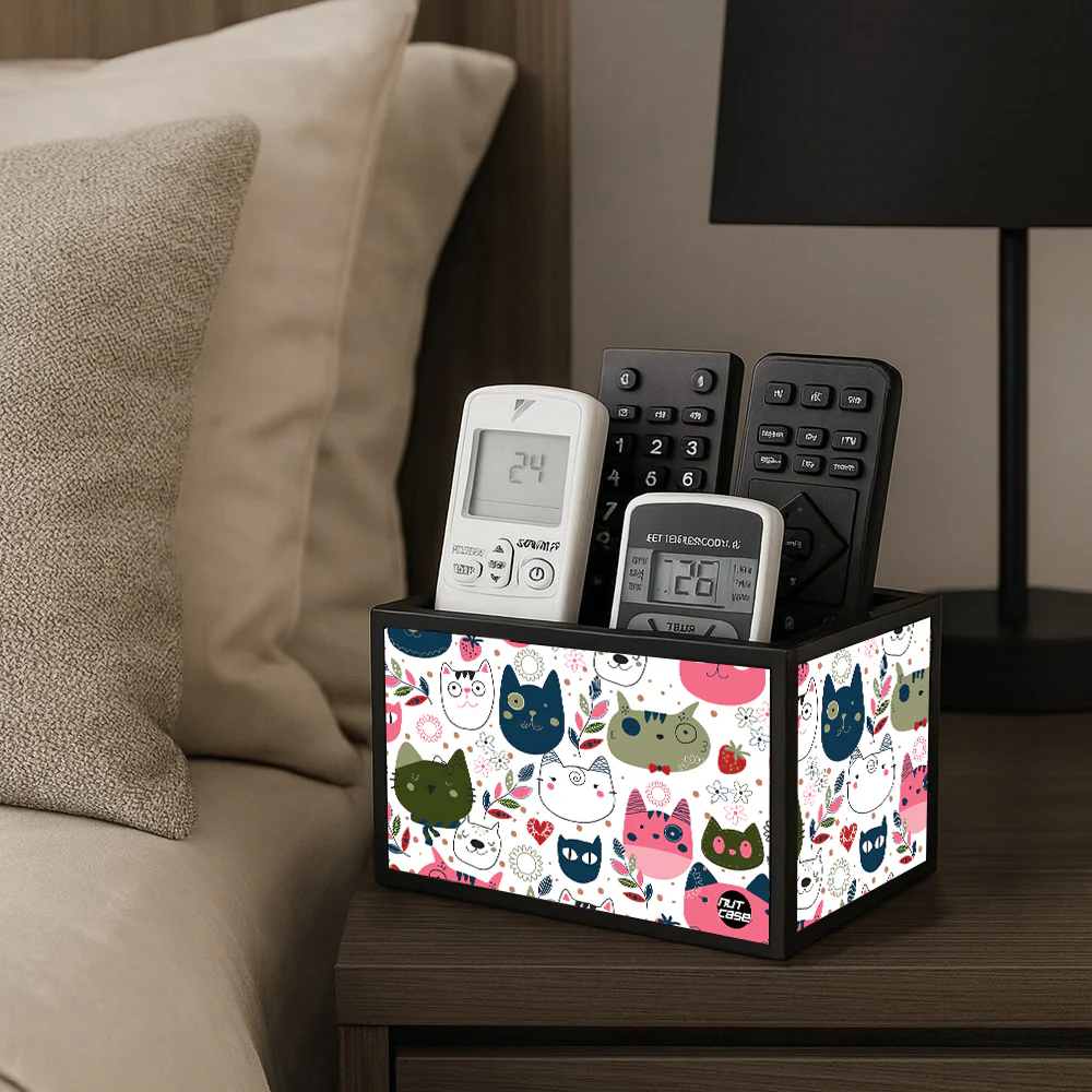 Designer Small Remote Control Holder For TV / AC Remotes - Cute Cats - Image 9