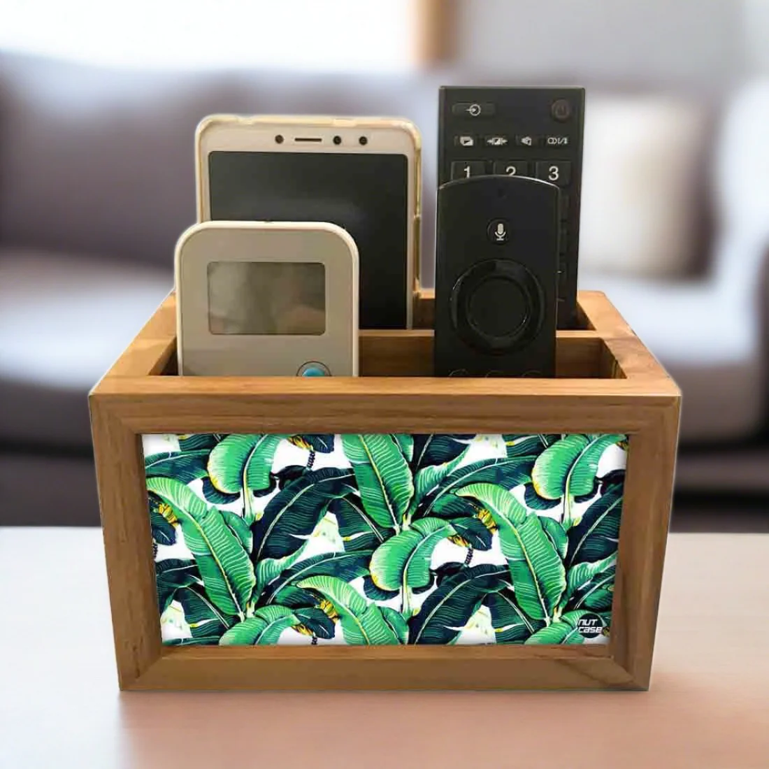 Budget Friendly Remote Holder For TV / AC Remotes - Banana Leaves - Image 2