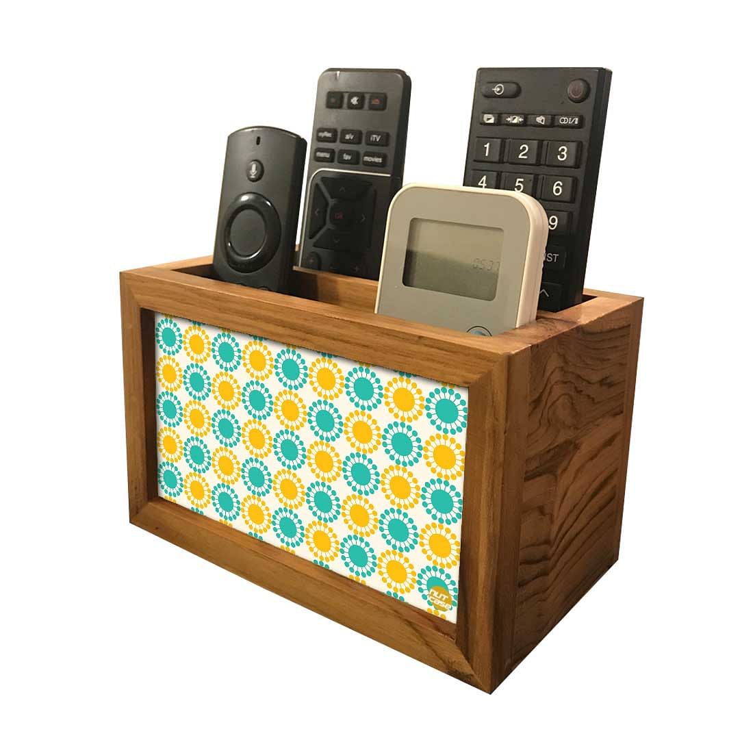 Designer Small Remote Control Holder For TV / AC Remotes - Flower Design Green - Image 4
