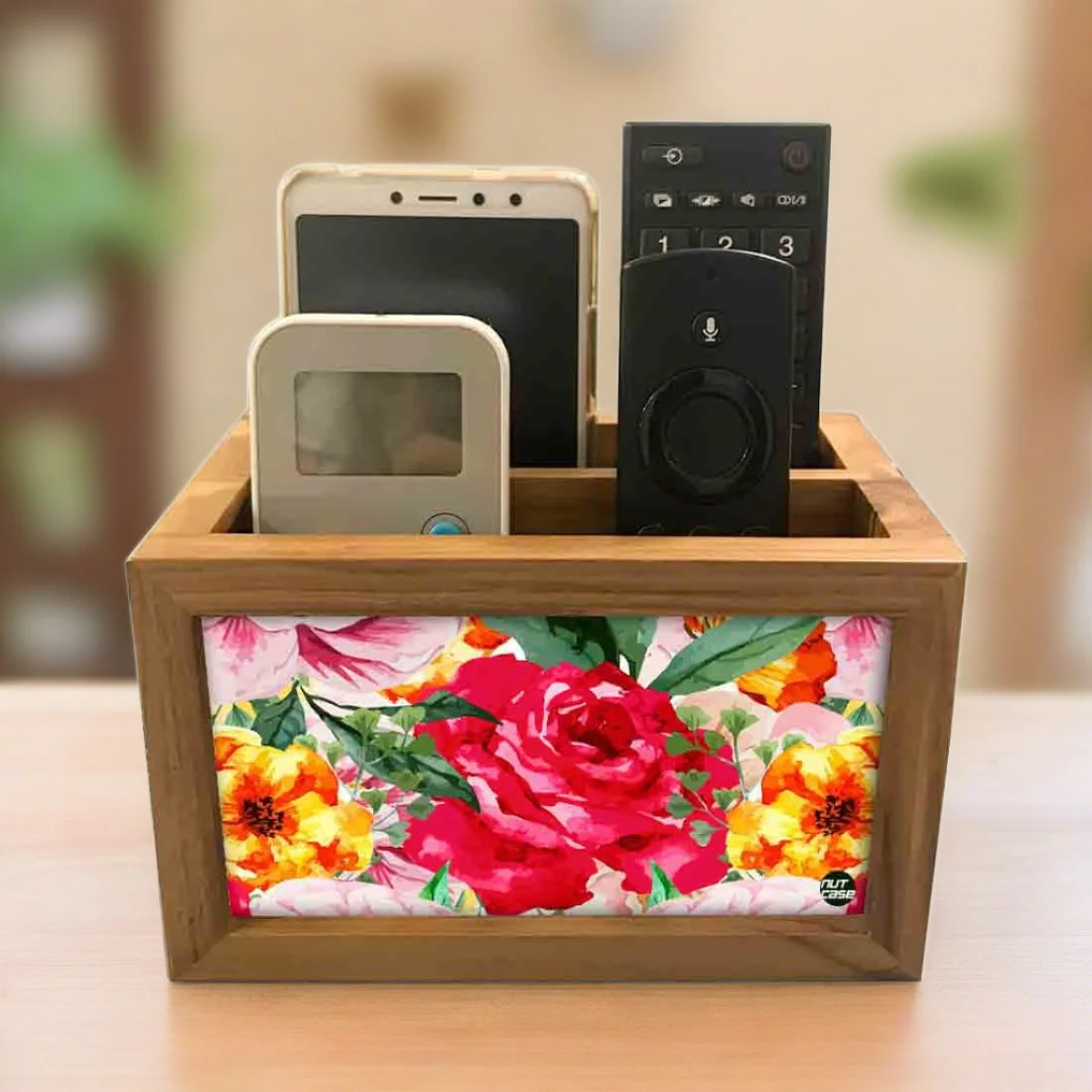New Stylish Remote Control Holder For TV / AC Remotes - Colorful Rose - Image 2