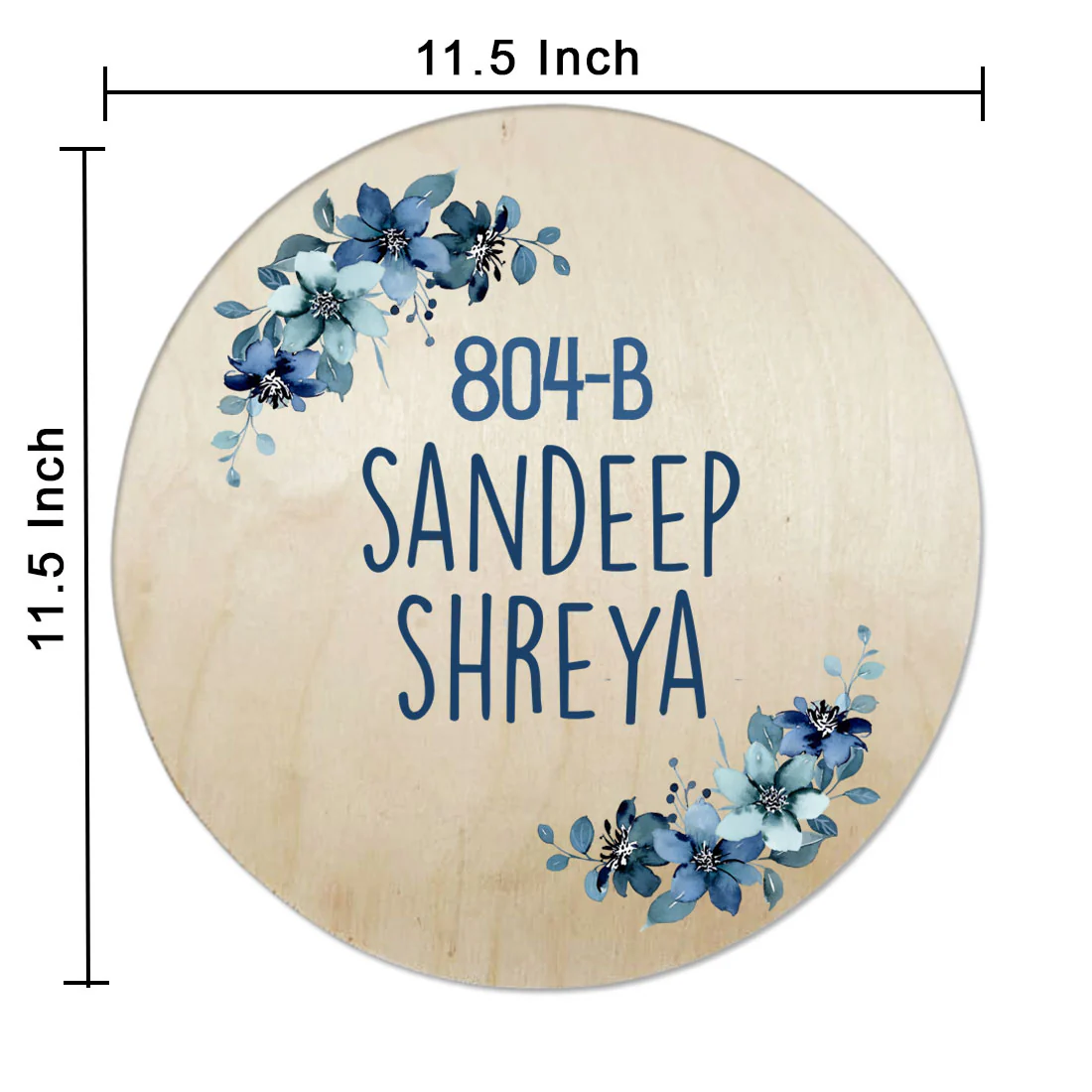 Round Name Plate Red Floral Design Nameplate for Home - Available in Wood and Acrylic - Image 12