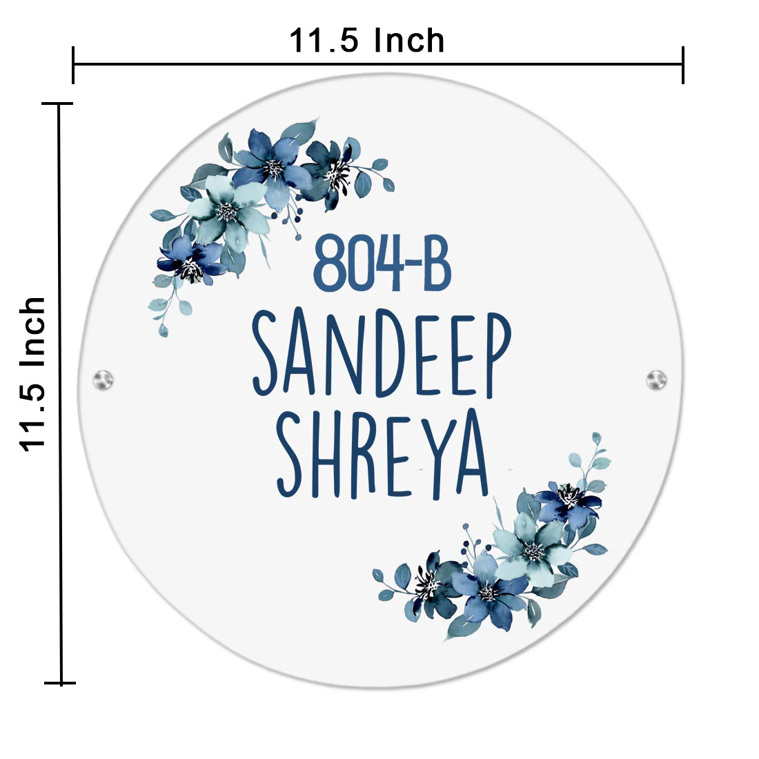 Round Name Plate Red Floral Design Nameplate for Home - Available in Wood and Acrylic - Image 15