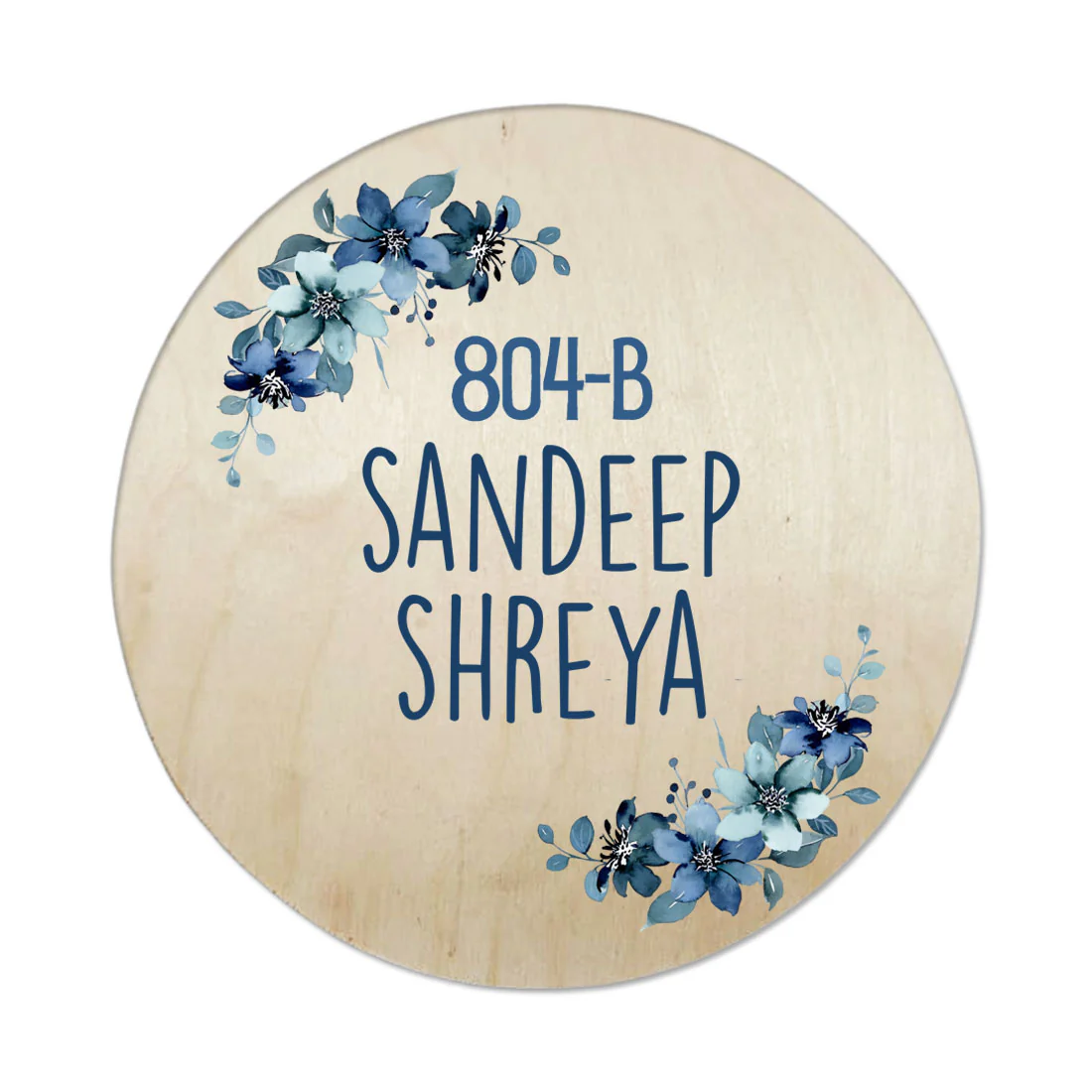 Round Name Plate Red Floral Design Nameplate for Home - Available in Wood and Acrylic - Image 5