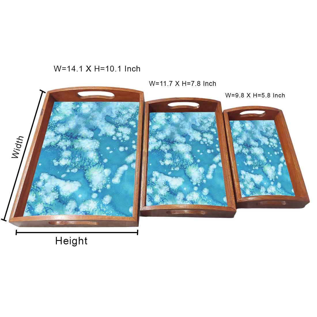 Wooden Designer Serving Trays for Serving Snacks Breakfast Set of 3 - Image 5