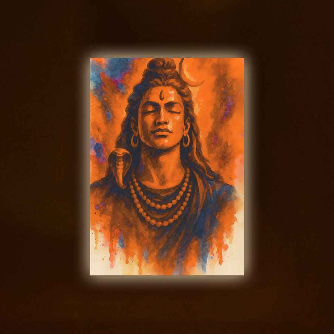 Shiva Photo Frame with LED Lighting – Premium Wall Décor for Pooja Room & Gifting - Image 2